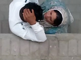 Aunty giving blowjob outdoor